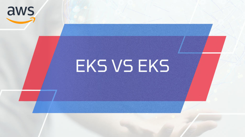 ECS vs EKS comparison diagram showing architecture differences, cost models, complexity levels, and decision factors for AWS container orchestration services